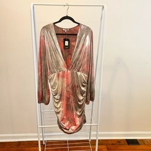 Fashion Nova long sleeve metallic mini dress - size 2X